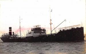 Tauk Cargo Steam Ship Tinted Real Photo RPPC Postcard