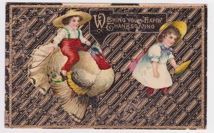 Waterville ME Bath Maine Children Thanksgiving Vintage Postcard ANC G02