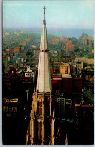 Vtg Illinois IL Chicago Temple First Methodist Spire Church 1950s View Postcard