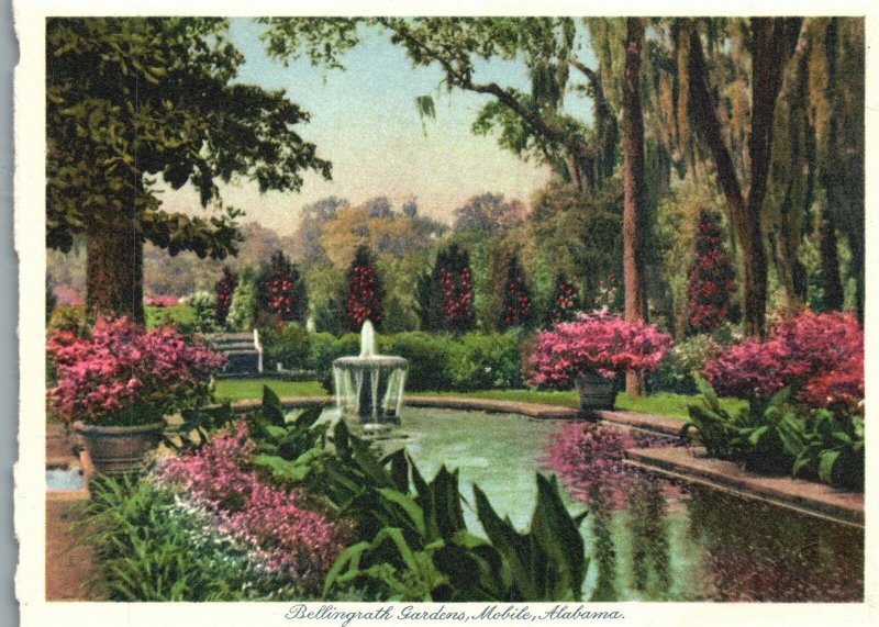 Vintage Postcard Bellingrath Gardens Colorful Landscape Mobile Alabama AL