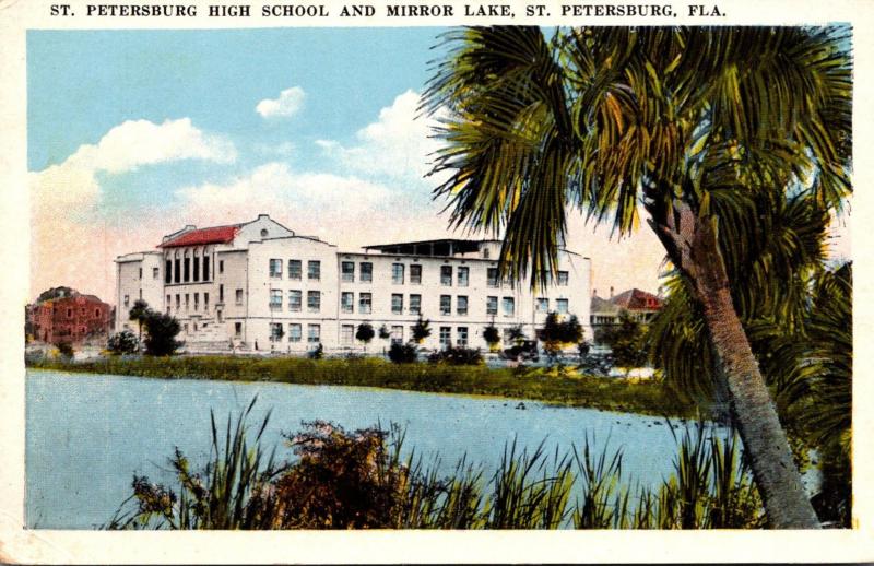 Florida St Petersburg High School and Mirror Lake 1922