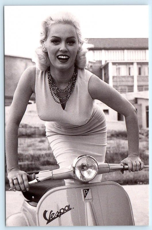 MARIE VAN DOREN Sexy Actress ~ Repro VESPA ADVERTISING Scooter 4x6 Postcard