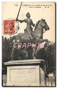 Old Postcard Paris 8 stop Statue of Joan of Arc Place St Augustine