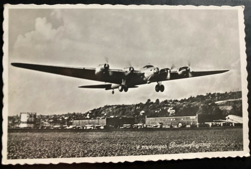 Mint Switzerland RPPC Real Picture Postcard American Bomber