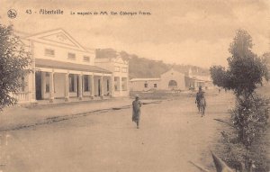 Belgian Congo Kalemie Albertville Shop of MM Van Obbergen Freres postcard B984