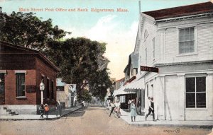 Edgartown Massachusetts Main Street and Post Office Vintage Postcard AA67282 