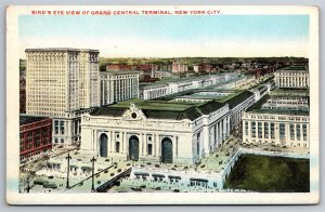 Grand Central Station Terminal Depot Train Birdseye NYC C1920's Postcard N14