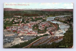 Birds Eye View Bellows Falls Vermont VT 1910 DB Postcard P13