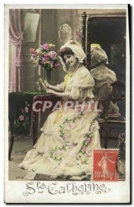 Old Postcard Fantasy Woman Ste Catherine Bonnet