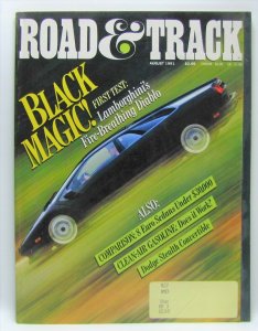 Road & Track August 1991 Vintage Magazine Black Magic! Lamborghini Diablo 