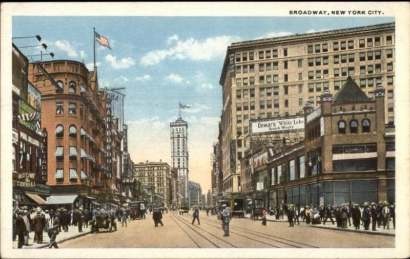 New York City Broadway c1920 Postcard