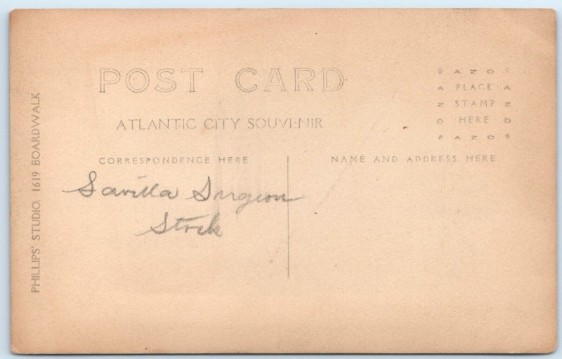 c1900s Atlantic City, NJ Cute Young Lady Girl RPPC Real Photo Postcard ID'd A122
