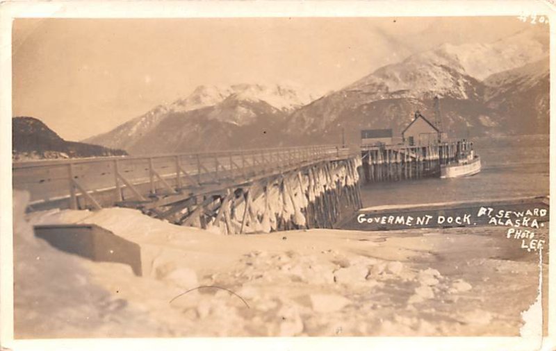 Government Dock Photo L.E.E. - Ft. Seward, Alaska AK Postcard