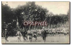Old Postcard The celebrations of victory July 14, 1919 The Fusiliers Marins Army