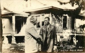 RPPC Postcard 8003 Col. Chas. Lindbergh at Home, Little Falls MN Posted 1933