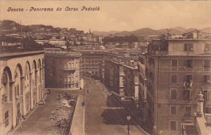 Italy Liguria Genova Panorama Da Corso Podesita