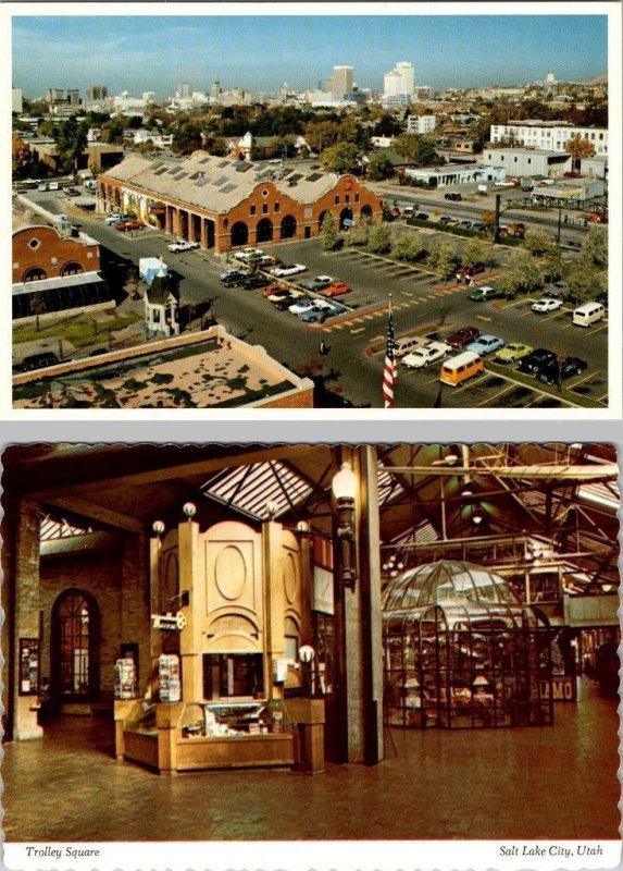 2~4X6 Postcards Salt Lake City, UT Utah  TROLLEY SQUARE MALL Stores~Restaurants