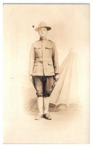 RPPC WWI US Soldier Doughboy Postcard