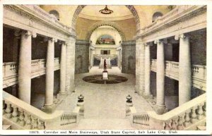 Utah Salt Lake City State Capitol Building Corridor and Main Stairways