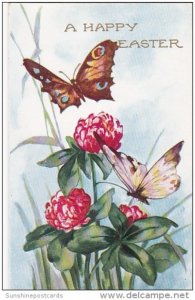 Happy Easter With Beautiful Butterfly Embossed