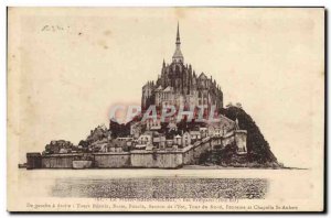 Old Postcard Mont Saint Michel Les Remparts