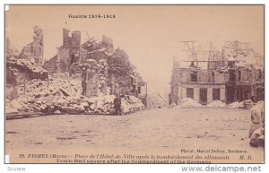 Guerre 1914-1918, Town-Hall Square After The Bombardment Of The Germans, Fism...