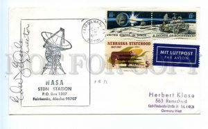 494880 USA 1972 NASA STDN station Faibanks Alaska cancellation SPACE autograph