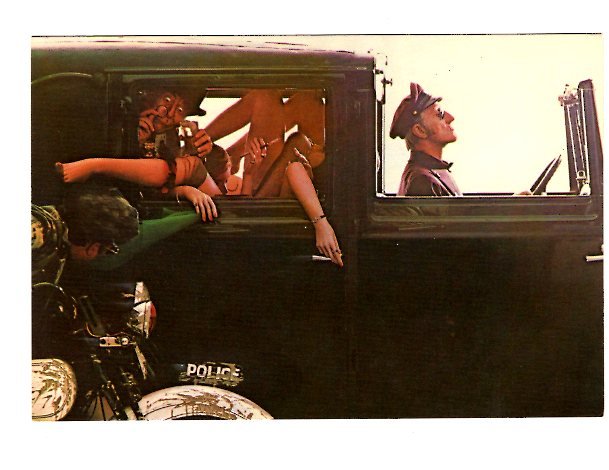Reid Miles 1980 Photo, Chauffeured Car, Police Motorcycle, Semi Nude