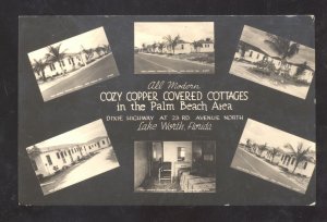 RPPC LAKE WORTH FLORIDA XOZY COPPER COVERED COTTAGES REAL PHOTO POSTCARD