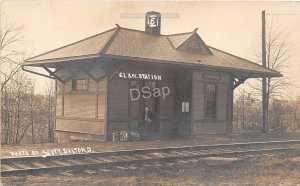 J50/ Easton Ohio RPPC Postcard c1910 CL&W B&O Railroad Depot Station 62