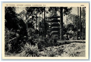 c1940 Scenic View Pagoda Japanese Gardens Clearwater Florida FL Vintage Postcard