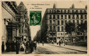 CPA St-ÉTIENNE - Place et Rue Gambetta (166052)