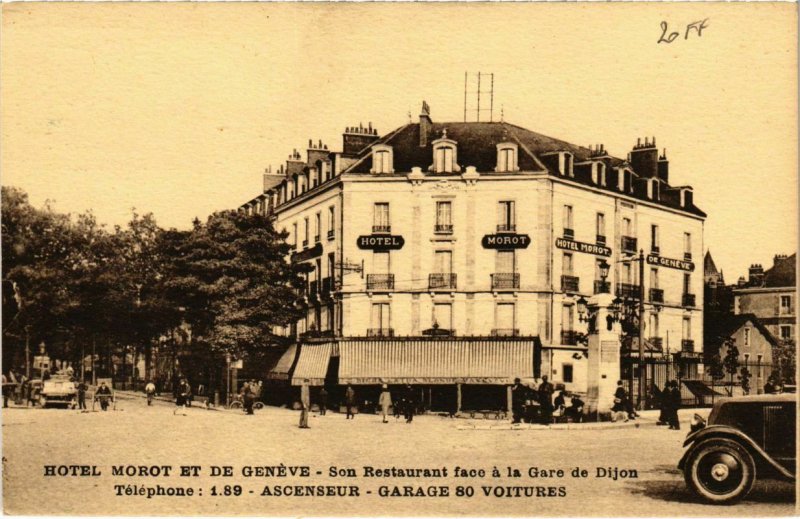 CPA Hotel Morot et de Geneve - Son Restaurant face a la Gare de Dijon (103347)