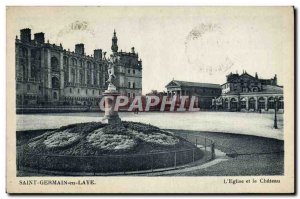 Postcard Old Saint Germain En Laye L & # 39Eglise And the castle