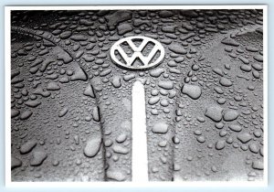 Volkswagen VW BUG Artistic View HOOD With RAINDROPS Emblem   4x6 Car Postcard