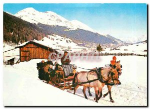 Postcard Modern bei Davos Davos Schlittenpartie