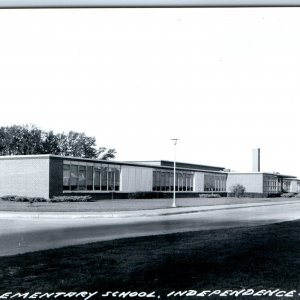 c1950s Independence, IA RPPC West Elementary Grade School Real Photo PC Vtg A107