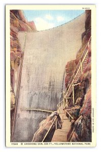 Shoshone Dam 328 Ft. Yellowstone National Park Wyoming Postcard