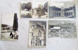 LOT OF 5 VINTAGE MEXICAN REAL PHOTO POSTCARDS RPPC MEXICO VIEWS