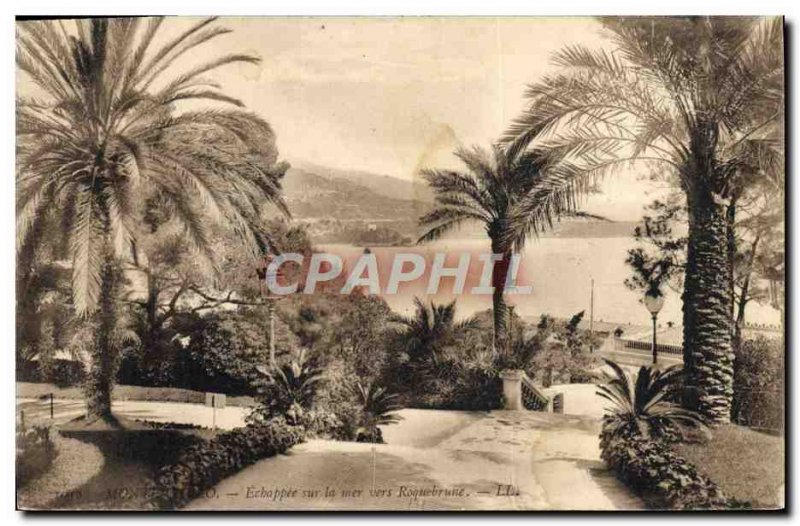 Old Postcard Menton Echappee On The Sea Around Roquebrune