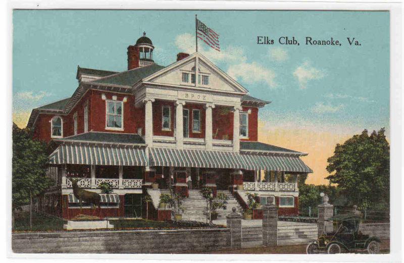 Elks Club Roanoke Virginia 1910c postcard