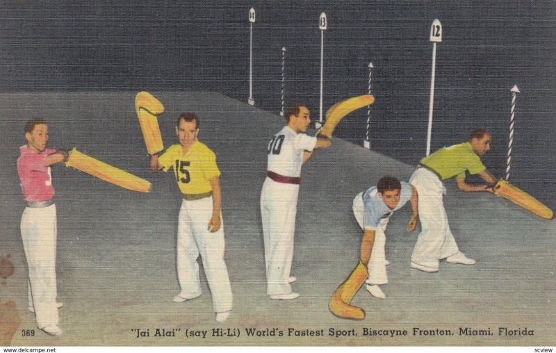 Jai Alai , Biscayne Fronton , MIAMI , Florida , 30-40s