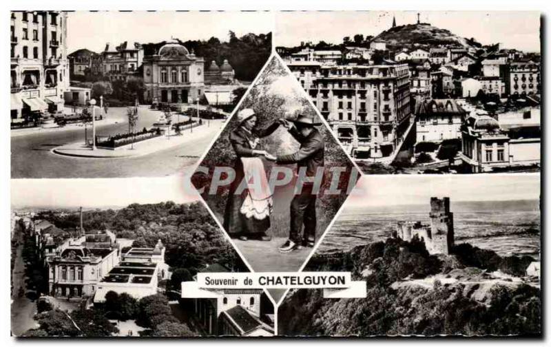Old Postcard Remembrance Chatelguyon Place Brosson General view The Bourree C...