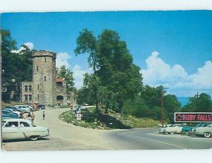 1956 postcard RUBY FALLS SIGN Chattanooga Tennessee TN hn5146