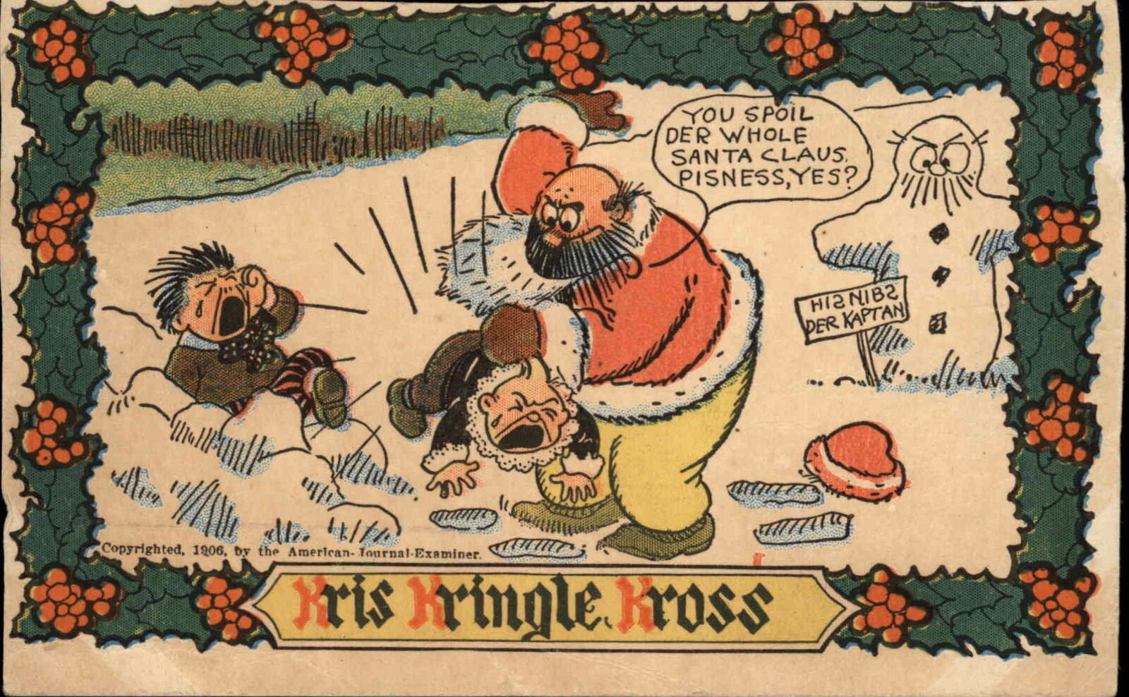 Hearst Comic Santa Claus Spanks Crying Children Spanking Pre1910