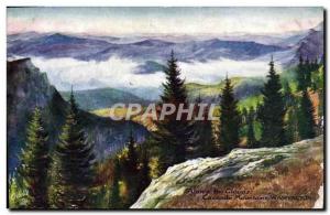 Old Postcard Above the Clouds Cascade Mountains Washington