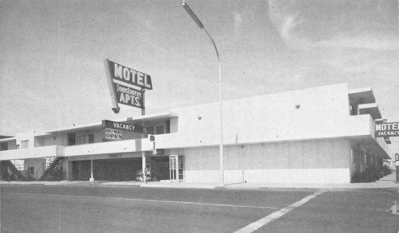 Las Vegas, NV DOWNTOWNER APARTMENT HOTEL Roadside c1950s Rare Vintage Postcard