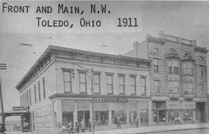 G36/ Toledo Ohio RPPC Postcard c1950s Reprint Front Main Stores 1911