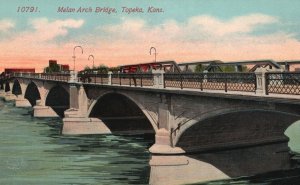 Vintage Postcard 1910's Melan Arch Bridge Topeka Kansas KS