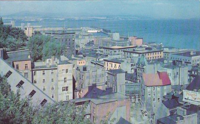 Canada Quebec Lower Part Of Town Aerial View